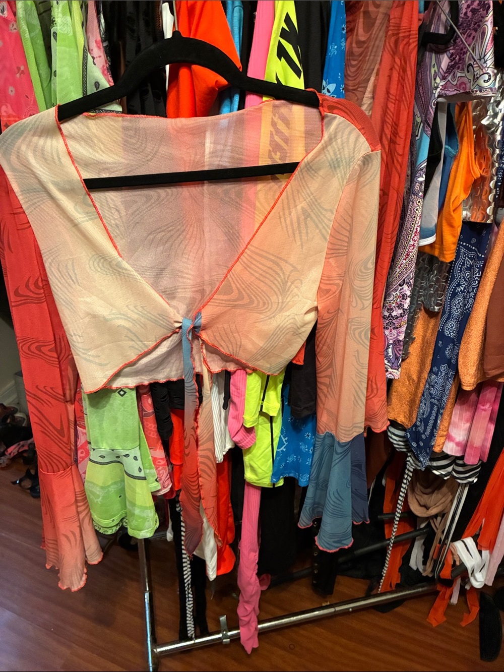 Women's Coral Tie-Front Swim Cover-Up